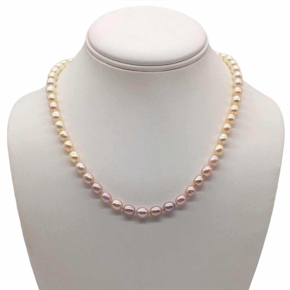 Pre-Owned Multi-Color Freshwater Pearl Necklace with 14K Yellow Gold Clasp